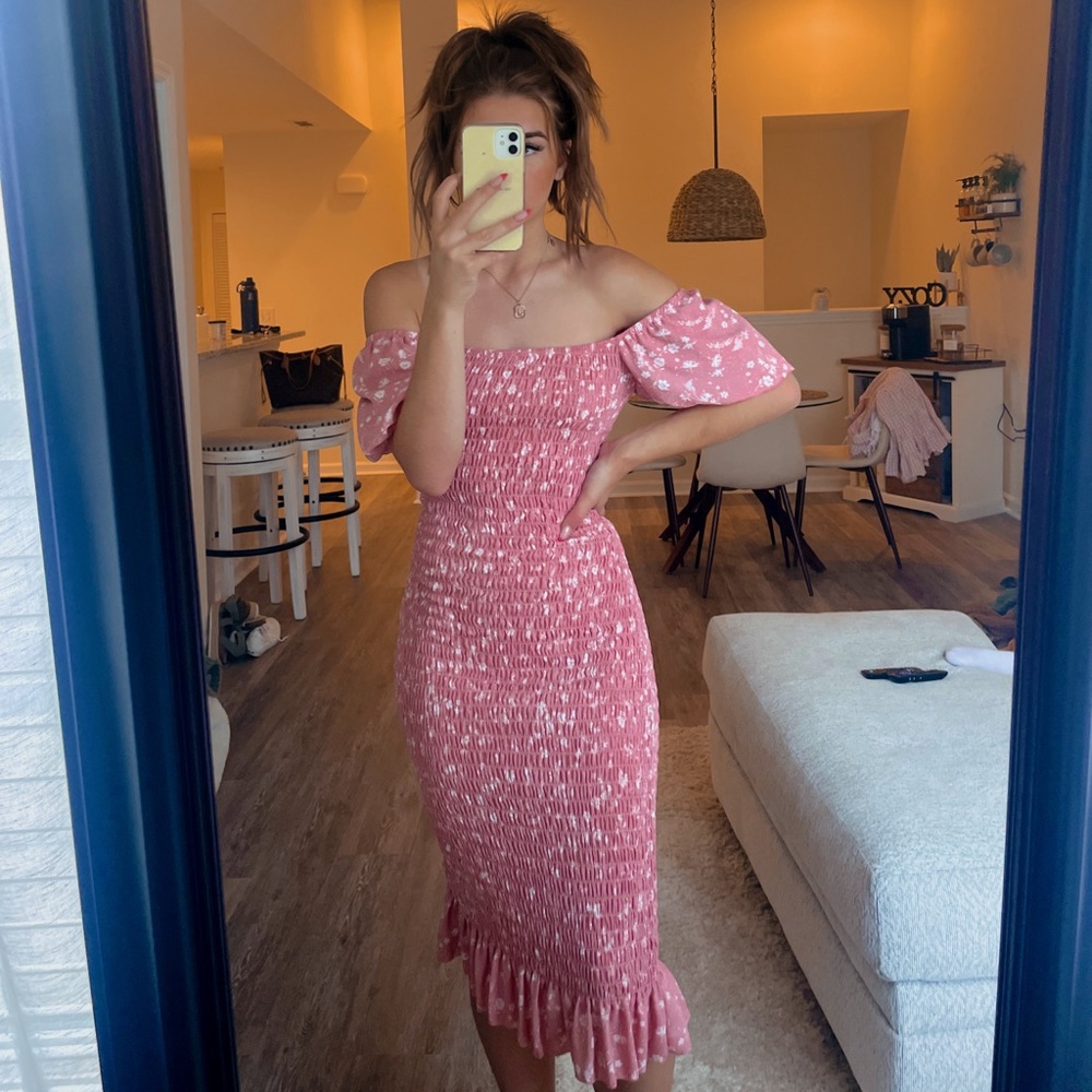 Midi pink dress